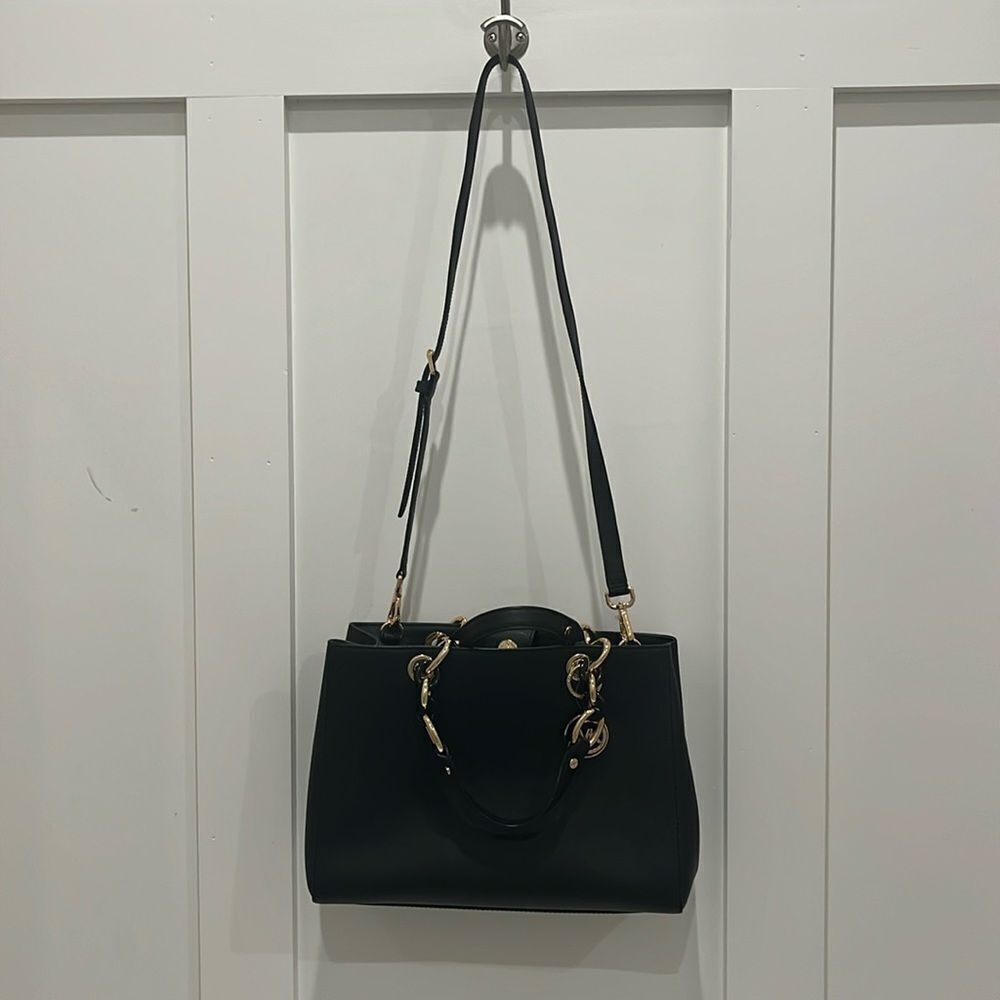 Michael Kors Cynthia Medium Black Satchel